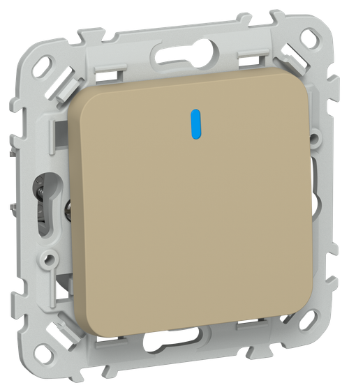 FLITE Выключатель 1-клавишный кнопочный с индикацией 10А ВС11-2-1-ФлХ хаки IEK