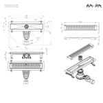 Душевой лоток AM.PM MasterFlow 40 W01SC-P11-040-01SB с решеткой Хром матовый Cut Gradient