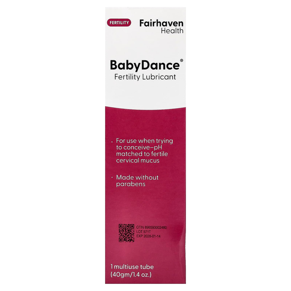 Fairhaven Health, BabyDance®, смазка для повышения фертильности, 1 универсальный тюбик, 40 г (1,4 унции)
