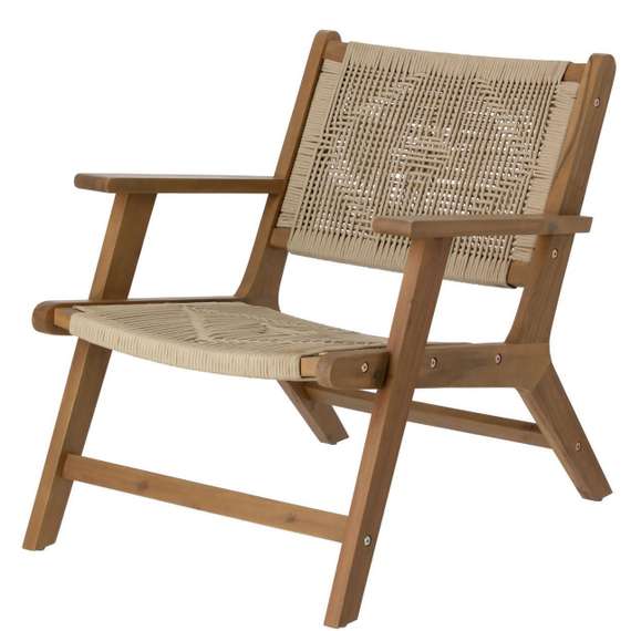 Плетеное кресло Geralda из массива акации, темное | La Forma | Испания