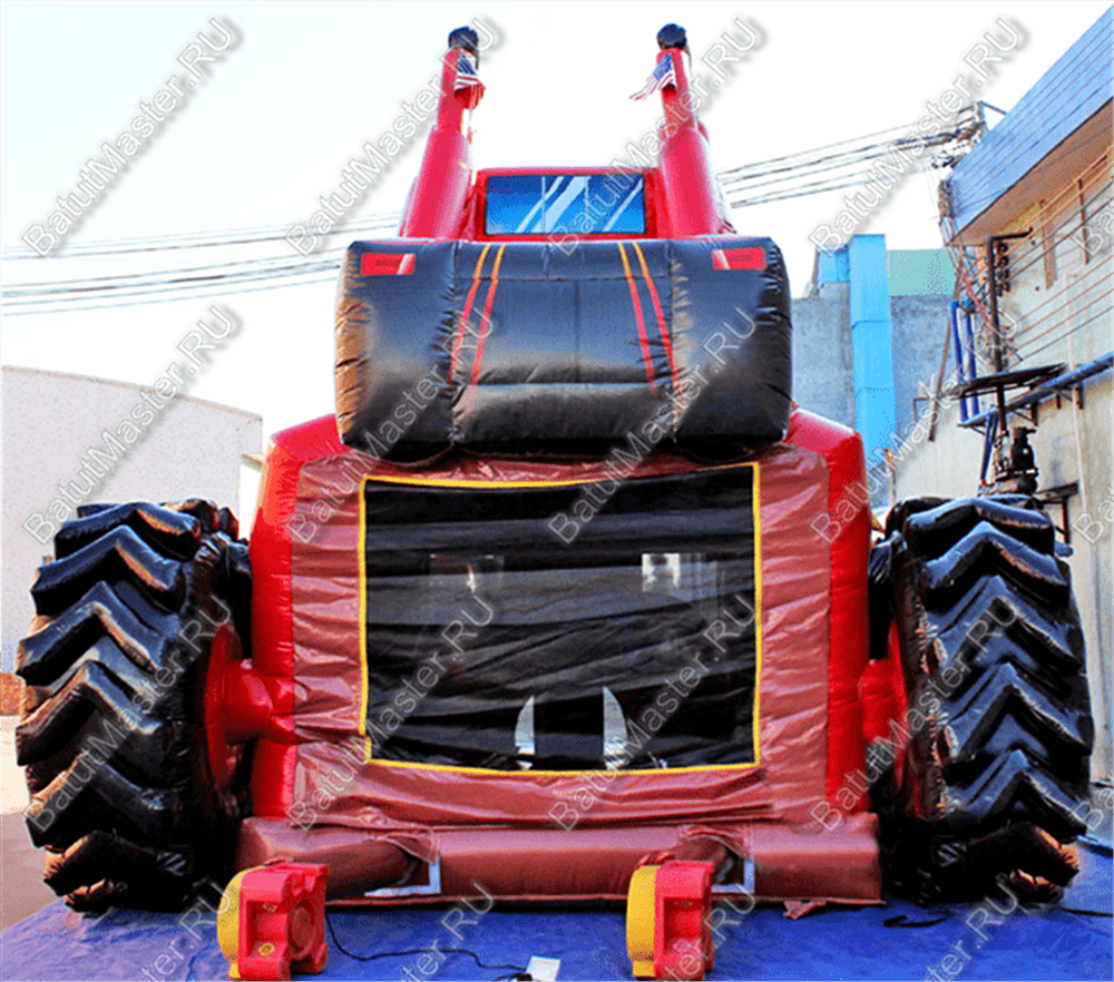 Коммерческий надувной батут "Машина монстр" с крышей