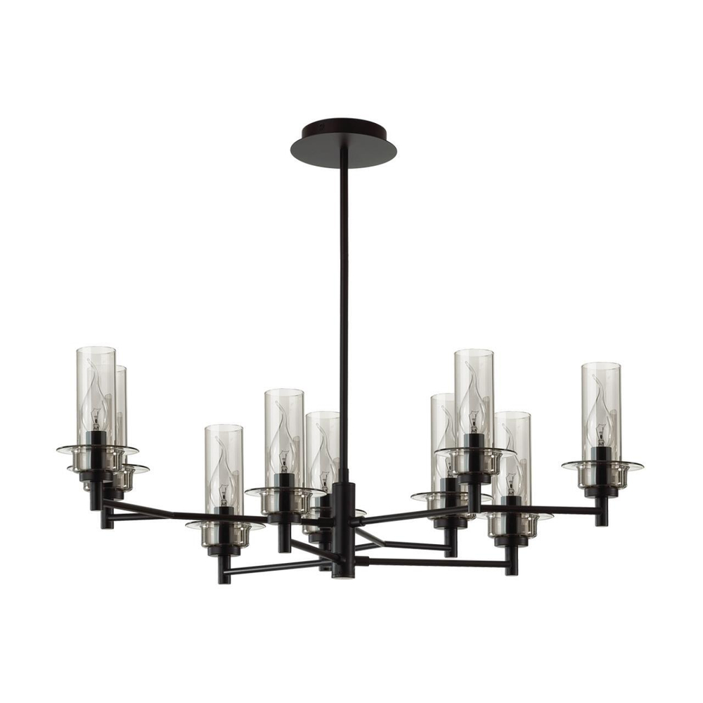 6555/9C CLASSI LN25 30 черный/дымчатый/металл/стекло Люстра потолочная E14 9*40W 220V MADONNA