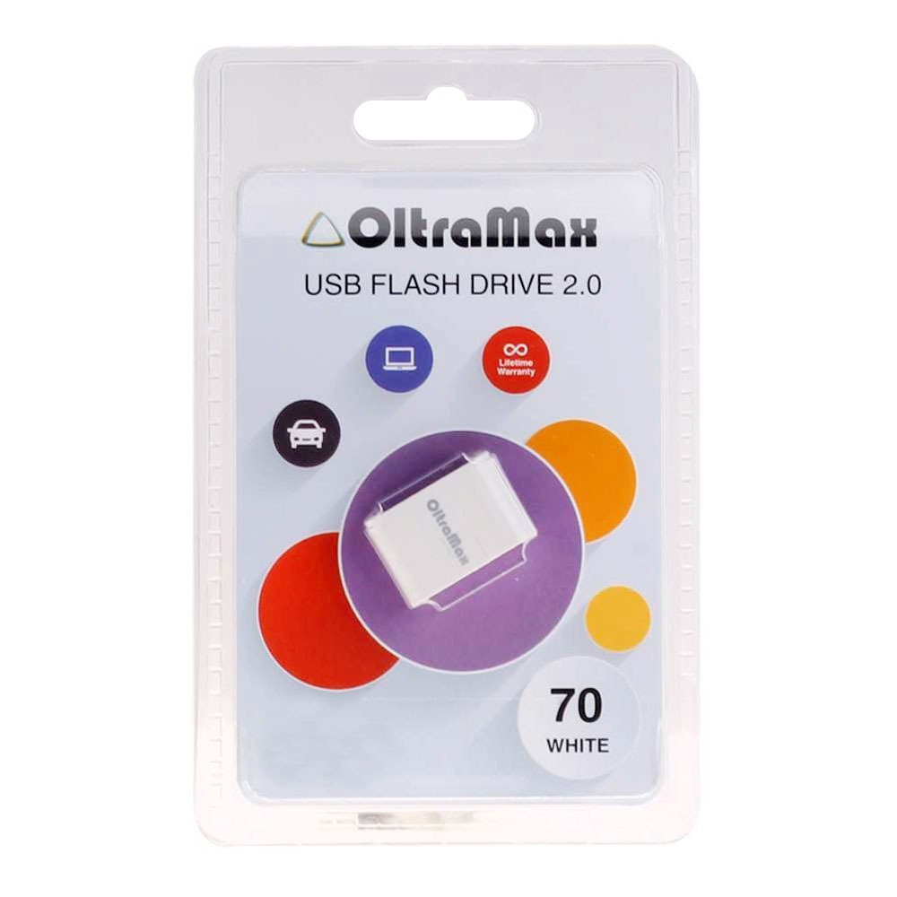 USB Флешка 8GB OltraMax 70, USB 2.0, белая
