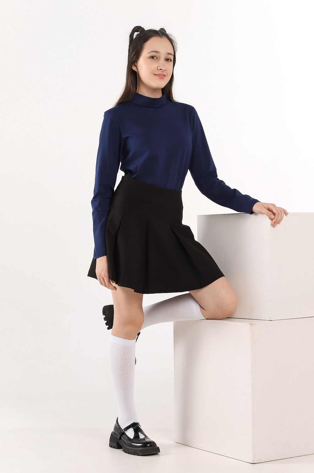 Джемпер для девочки Скул-3 Виотекс ТЁМНО-СИНИЙ