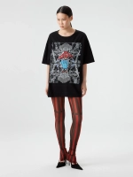 Леггинсы с разрезами из сетки с принтом OLA OLA