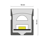 Гибкий неон Maytoni 16x16 24В 10Вт/м 3000K IP67 10м (вертикальный изгиб) 432016