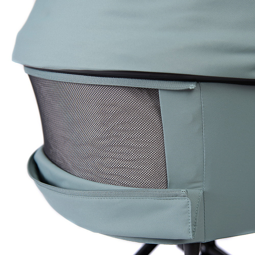 Детская коляска Peppy Monaco 3 в 1 с автокреслом First Mint (мятный), рама черная