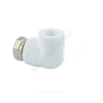 Угольник PP-R комбинированный белый Дн 20х3/4" с накидной гайкой VALFEX 10138120