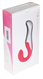 Стильный перезаряжаемый вибратор с двумя моторами , 7 режимов (17,5 см , серебряный с розовым) (Цвет: серебряный с розовым)