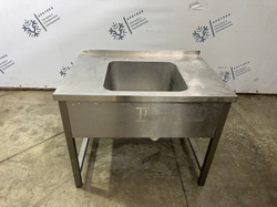 Мойка односекционная 1000х700х860 из нержавеющей стали (основание профиль 4х4)