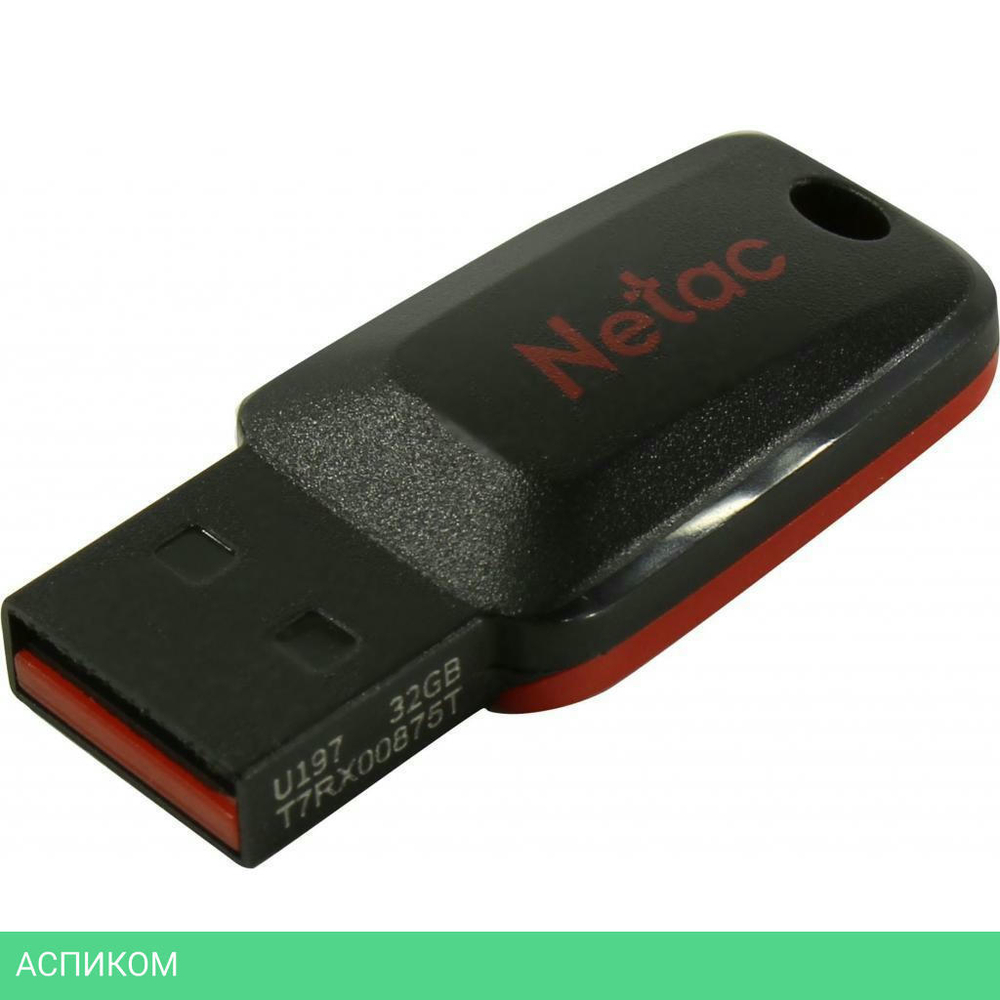 USB Flash-накопитель Netac U197 8Gb черный/красный (NT03U197N-008G-20BK)