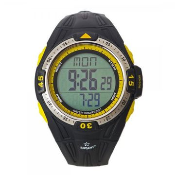 Водонепроницаемые мужские часы глубиномеры для дайвинга Sargan Вектор 100М Yellow Желтые