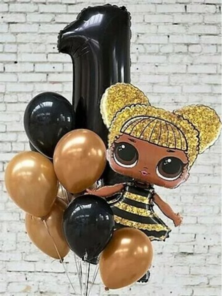 Композиция из шаров "Королева пчёл поздравляет"