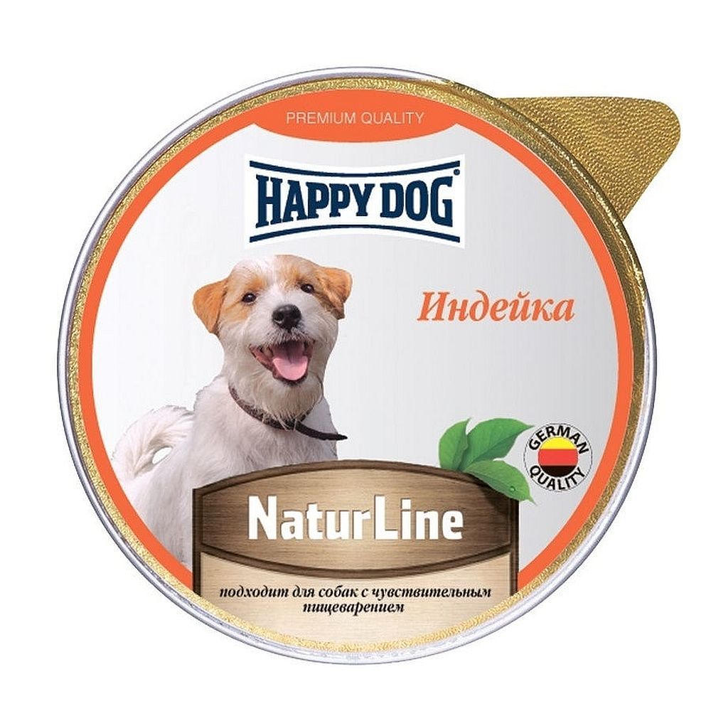 Влажный корм Happy Dog Natur Line для собак, Паштет из индейки, ламистер 125г