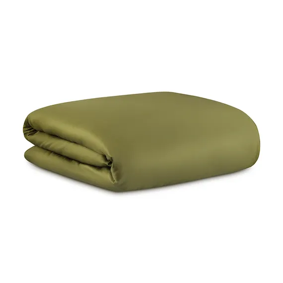 Комплект постельного белья из премиального сатина оливкового цвета из коллекции essential, 150х200 с