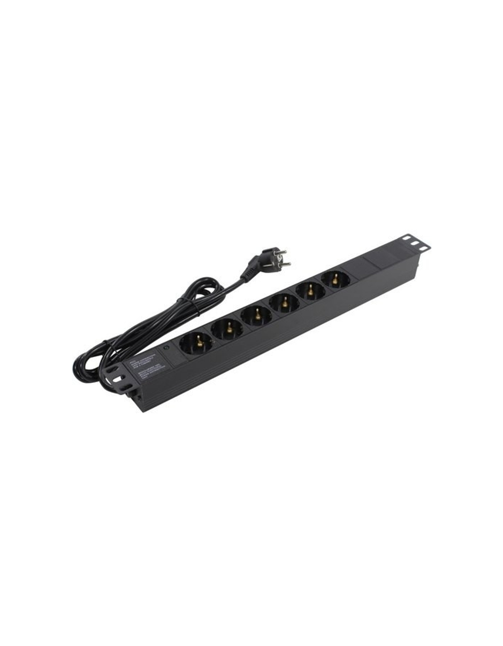 Exegate EX280827RUS Блок розеток ExeGate ServerPro PDU-19H602 Al-6S-EU2, 19",1U,алюм, 6Schuko, евровилка, 2м