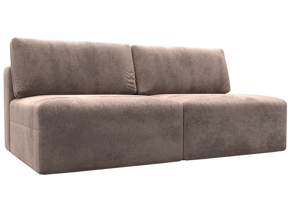 Диван прямой модульный Лига-060 НПБ, TOWER 05 бежевый, Велюр, 129456