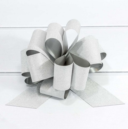 Бант-шар 3 см "Блеск" Серебряный