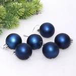Новогодние шары 4 см (набор 6 шт) «Матовый», сапфир