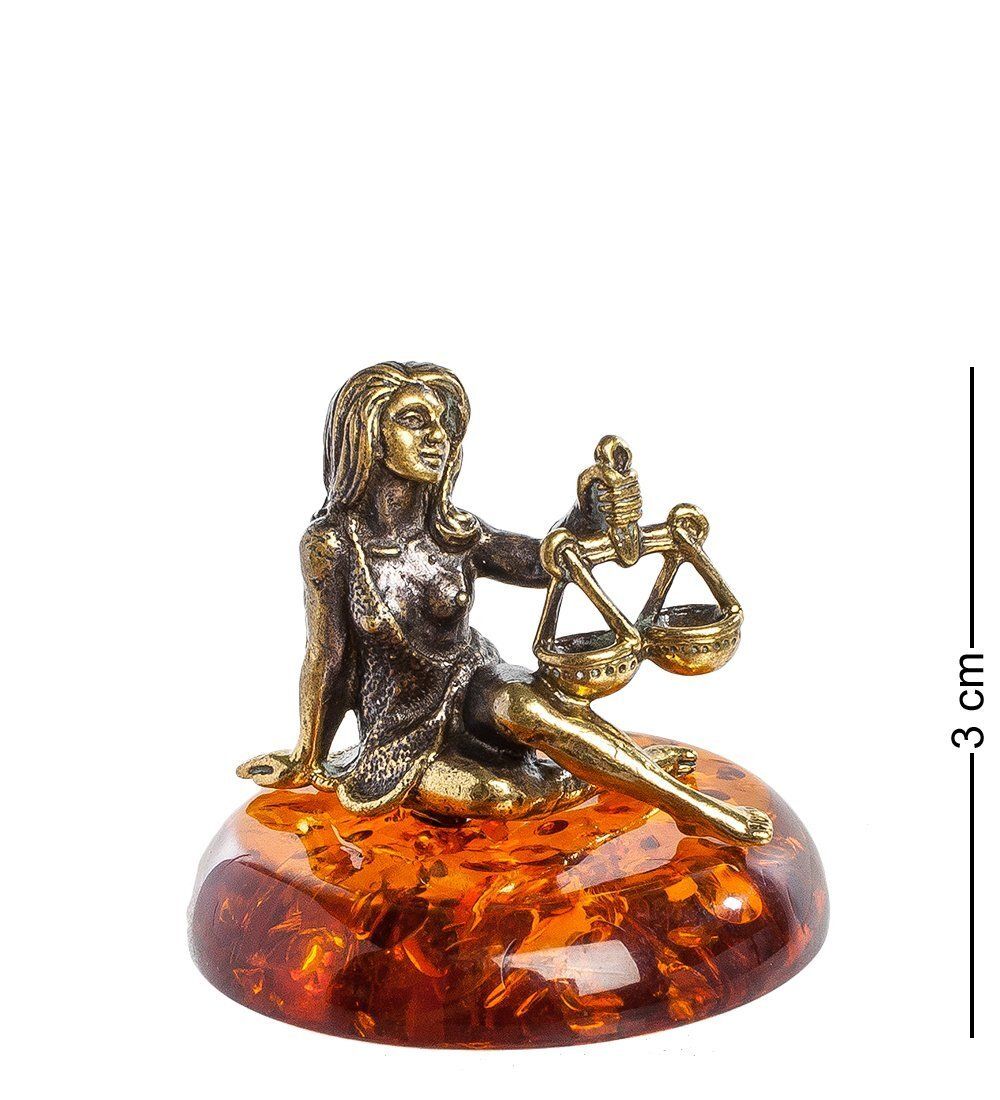 AM- 987 Фигурка «Знак зодиака - Весы» (латунь, янтарь)