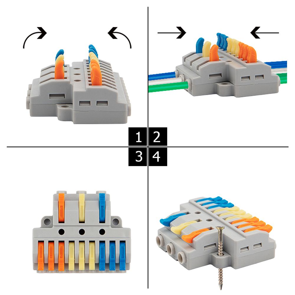 Клемма СМК 3х3 проходная разветвительная 3 полюса, с монтажной площадкой (1 ввод, 3 вывода на полюс)
