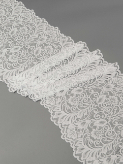 Эластичное кружево теплое белое ширина 20 см