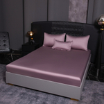 КПБ Однотонный Сатин Премиум на резинке OCPR008, 2 спальный, 4 наволочки, простынь 160*200*30