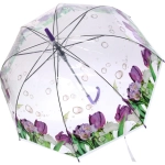 Зонт-трость женский купол «Цветы», 8 спиц, цвет микс, d-80см, длина в слож. виде 82см