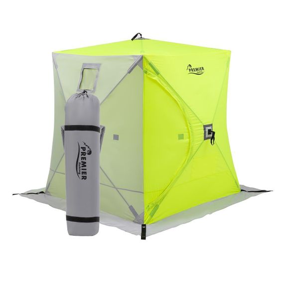 Палатка зимняя PREMIER Куб 1,8х1,8 yellow lumi/gray