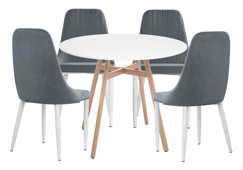 Обеденная группа Ада white / gray