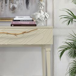 Консоль Арт Колор leaves Стайл Голд Серый шелк