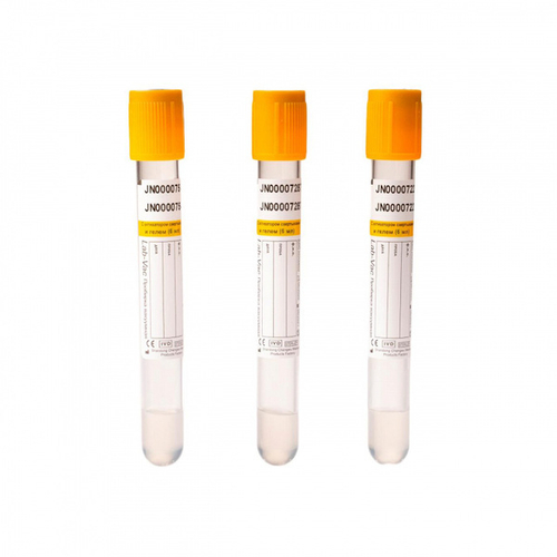 Пробирка вакуумная с желтой крышкой 6мл