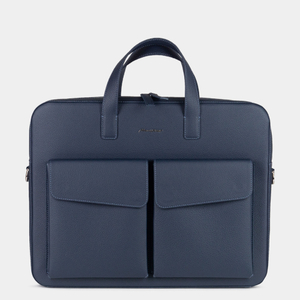 Сумка для ноутбука и документов Bocage Business из кожи теленка, синего цвета