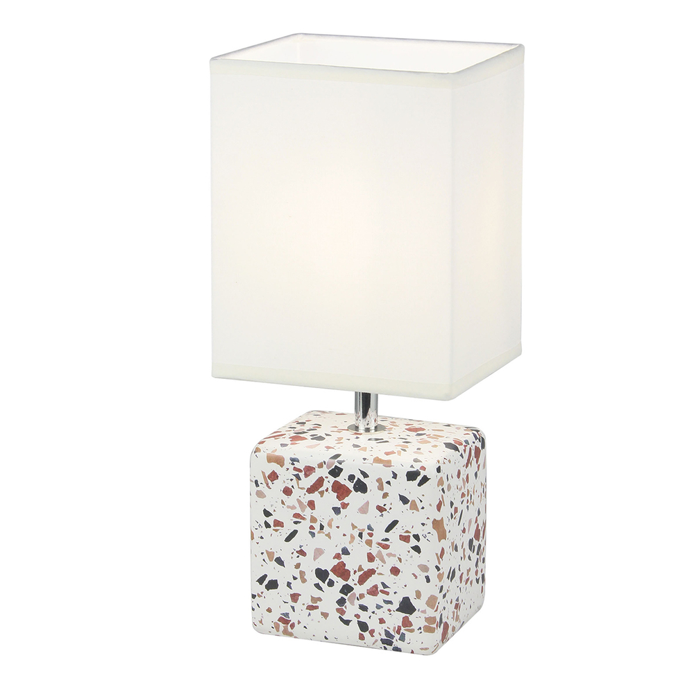 Настольный светильник 1х40Вт Е14, керамика/ткань, гранит