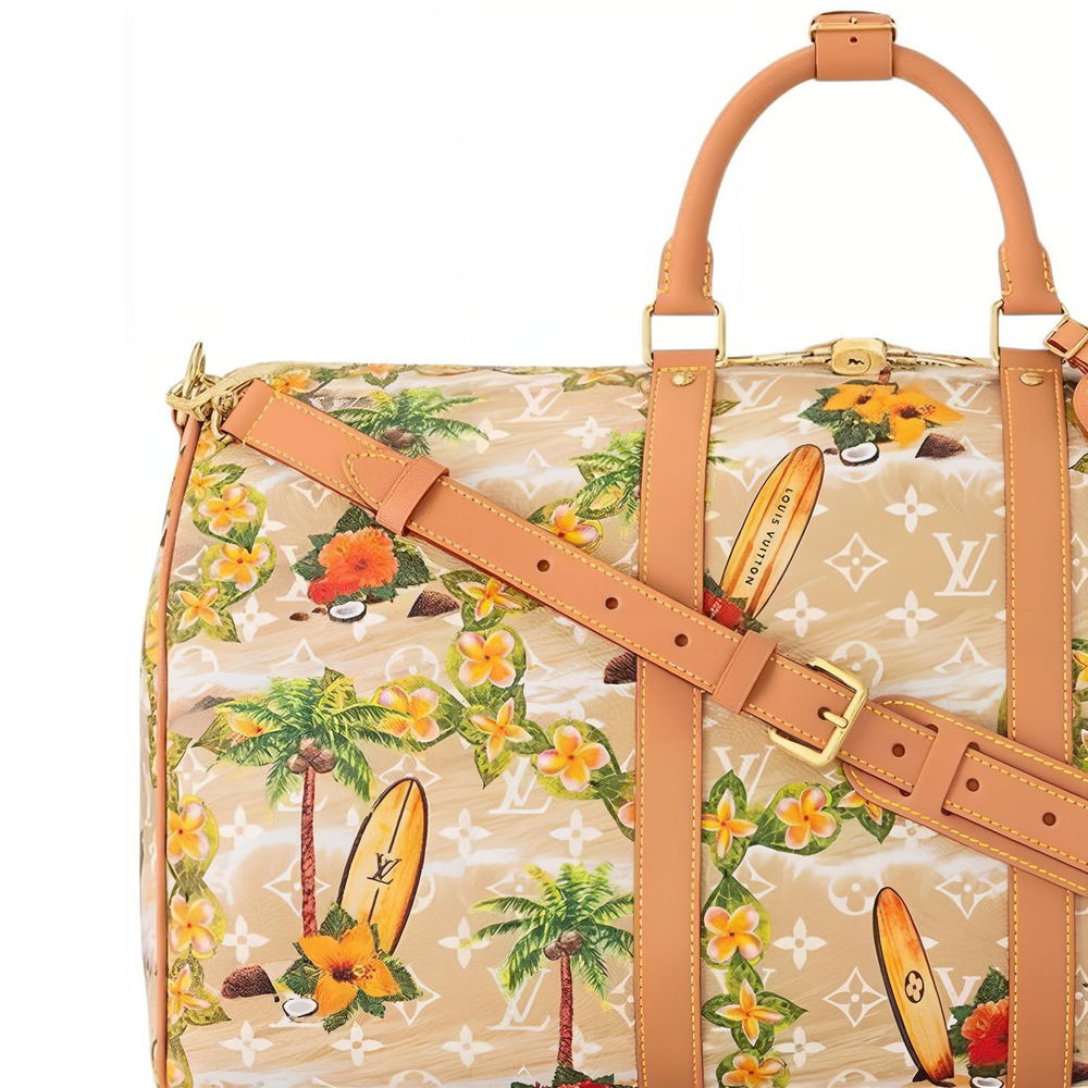LOUIS VUITTON Keepall Bandouliere 50 Monogram Surfin Sand