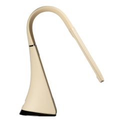 TLD-542 Cream-LED-300Lm-5000K-Dimmer Светильник настольный c часами. календарем. термометром. 5W. Сенсорный выключатель. Кремовый стилизован под кожу. TM Uniel.