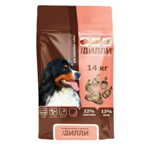 Сухой корм Дилли для взрослых собак "Говяжья печень с овсянкой"