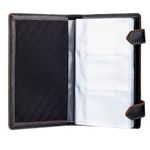 Визитница трёхрядная FABULA "Kansas" на 120 визитных карт, натуральная кожа, отстрочка, 2 кнопки, черная, V.21.TX