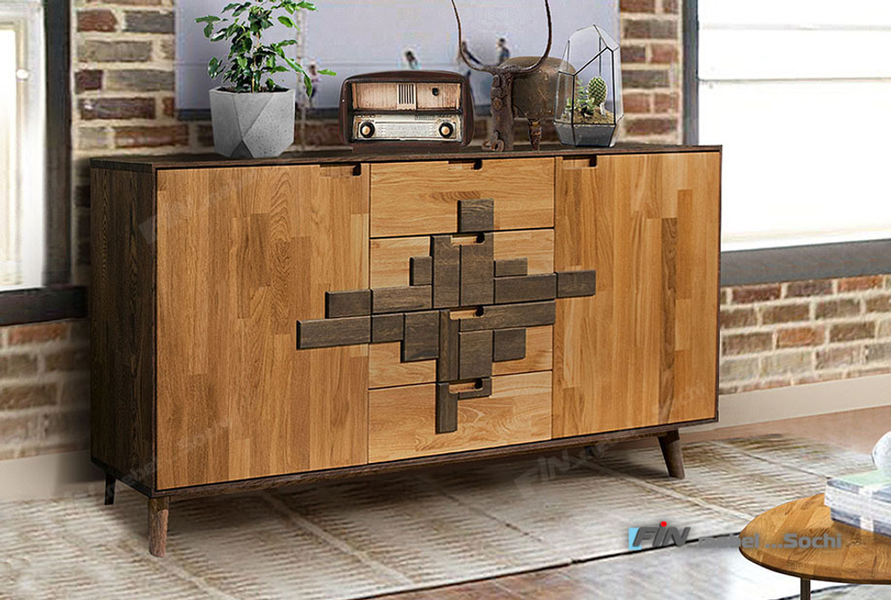 арт. 5052 ДУБ Тумба "Irving Design" 3  2-двери 4-ящика ШхВхГ: 1600х845х450