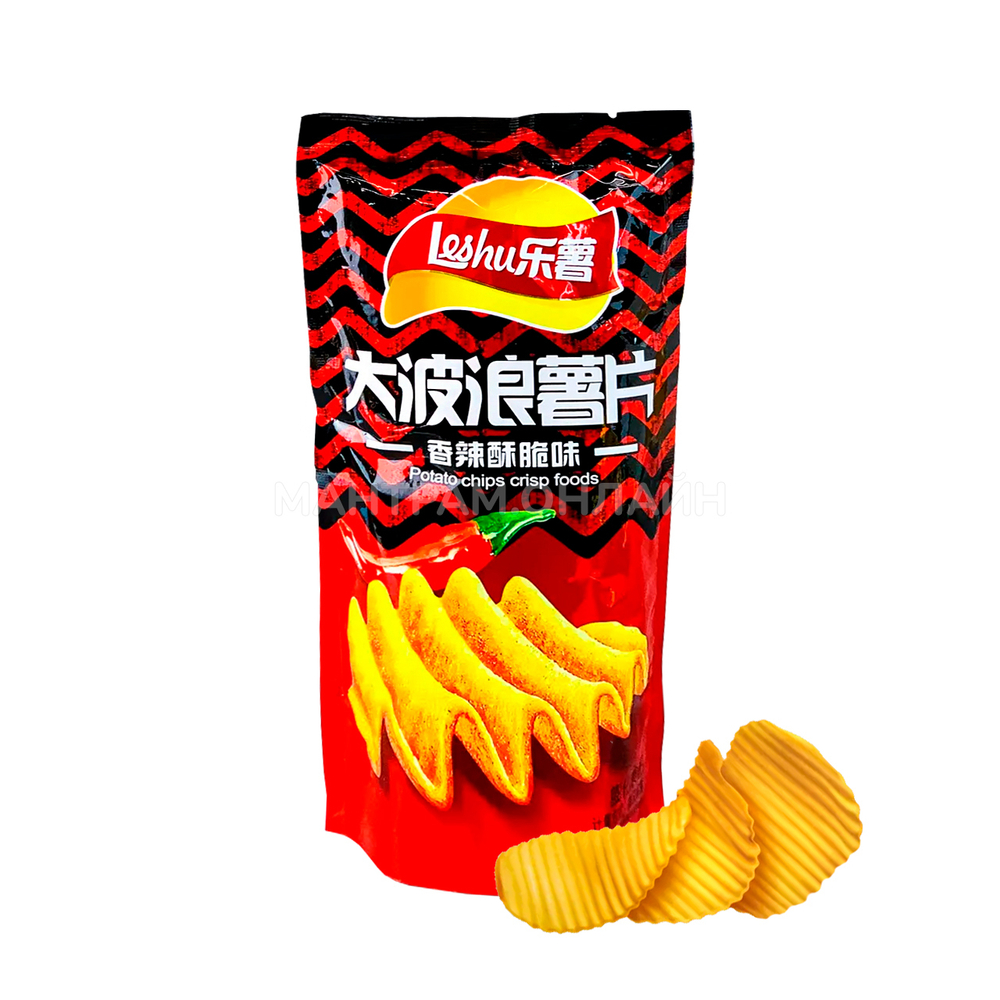 Чипсы картофельные Leshu Potato chips crisp foods вкус острого перца 25 г