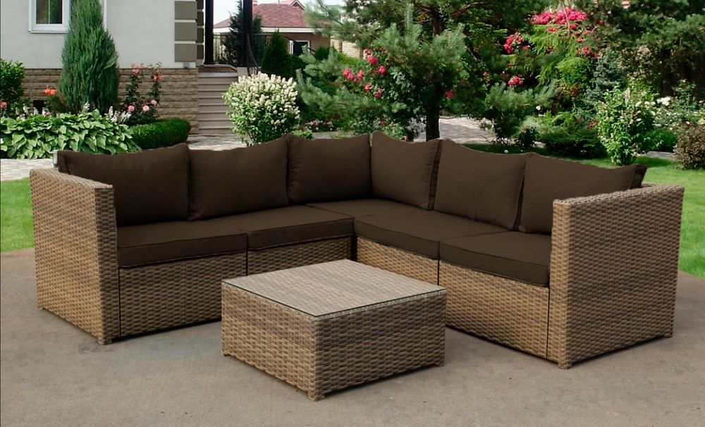 Лаунж зона из искусственного ротанга на металлическом каркасе АБИОН «ABION» — Wood