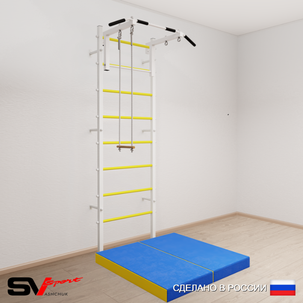Шведская стенка Sv Sport 5124 (Турник стандарт/Трапеция/Мат 1м)
