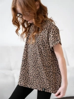 Футболка для девочки леопардовая