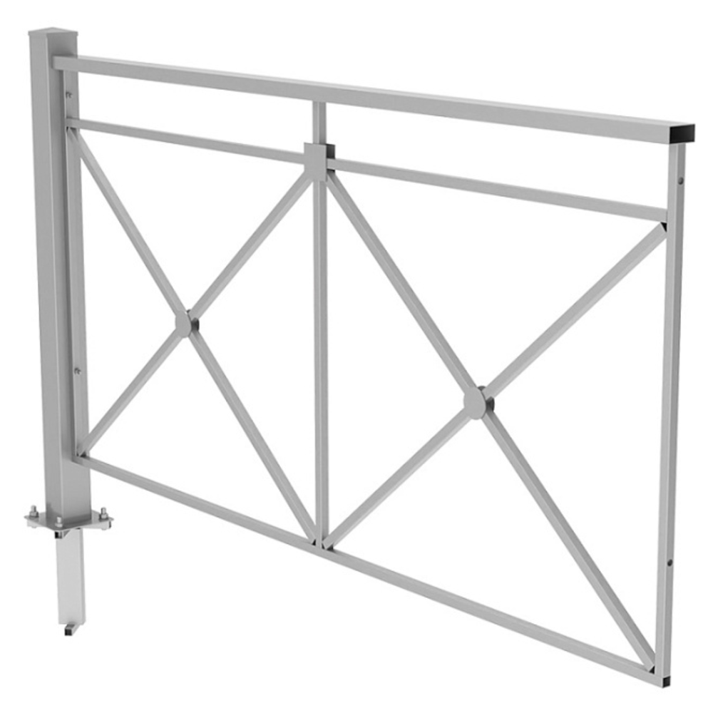 Пешеходное ограждение ПО-1 Крест тип 2 (секция + стойка), стойка 80х80 съемная, порошковая окраска