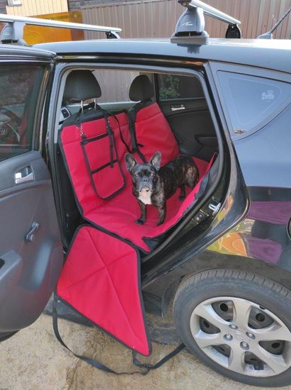 Автогамак "Премиум Трансформер 3-слойный" для перевозки крупных собак до 100 кг на 1/3, 2/3 или заднем сиденье целиком (3-х слойный с ПВХ-600)