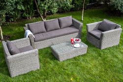 "Капучино" журнальный столик из искусственного ротанга (гиацинт), цвет серый