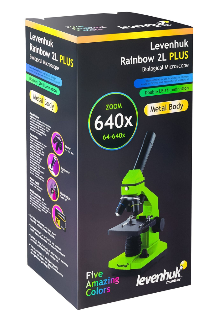 Микроскоп Levenhuk Rainbow 2L PLUS Лунный камень с набором Levenhuk K50