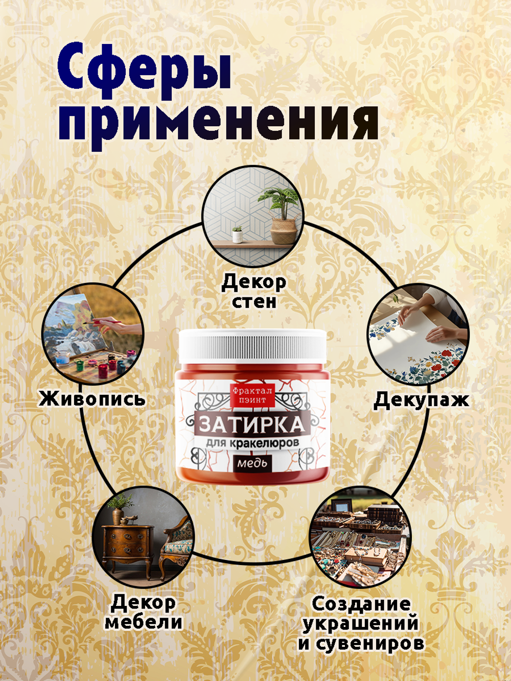 Затирка для кракелюров «Медь»