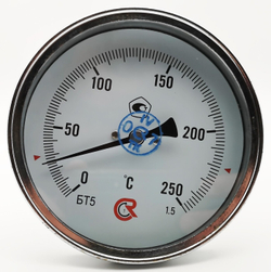 Термометр биметаллический БТ-51.211 (0+250) 150мм 1.5, G1/2, осевой