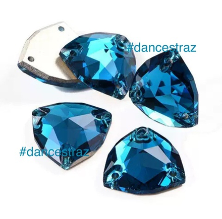 Стразы пришивные, Fat Triangle, Blue Zircon, T229, 16mm, (18 ea/pkg), 5A+best, (F2)